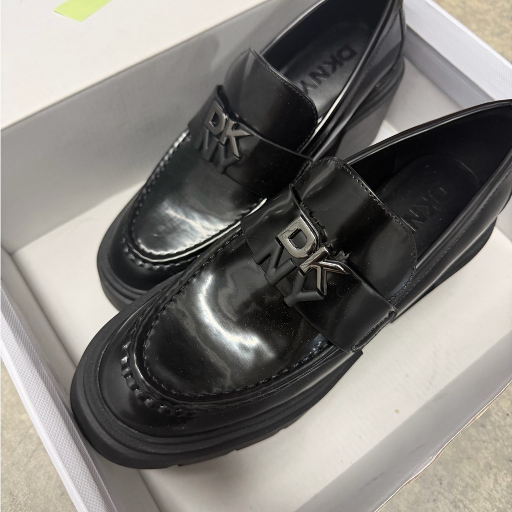 DKNY Glossy Black Men's Slip-On Loafers